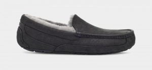 Black Ugg Ascot Matte Leather Men's Moccasins | South Africa-7841236