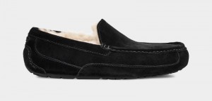 Black Ugg Ascot Men's Slippers | South Africa-0673495