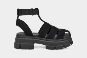 Black Ugg Ashton Strappy Women's Sandals | South Africa-9813754