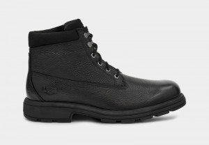 Black Ugg Biltmore Mid Plain Toe Men's Ankle Boots | South Africa-2846107