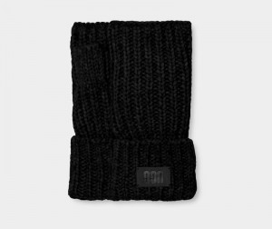 Black Ugg Chunky Fingerless Cuff Women's Gloves | South Africa-5270831