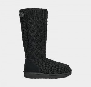 Black Ugg Classic Cardi Cabled Knit Kids' Boots | South Africa-2493875