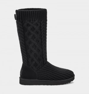 Black Ugg Classic Cardi Cabled Knit Women's Boots | South Africa-2746853