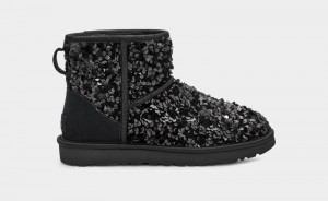 Black Ugg Classic Mini Chunky Sequin Women's Boots | South Africa-3476892