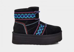 Black Ugg Classic Mini Ii Braid Platform Women's Boots | South Africa-4710293