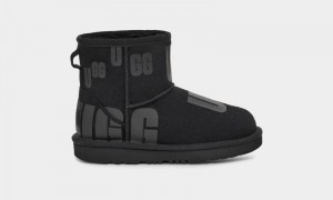 Black Ugg Classic Mini Scatter Graphic Kids' Boots | South Africa-7428910