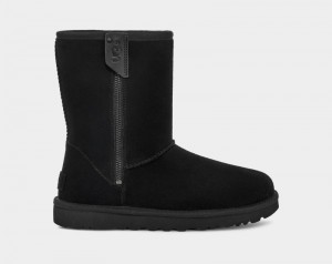 Black Ugg Classic Short Bailey Zip Women's Boots | South Africa-4528170