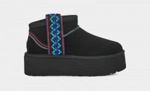 Black Ugg Classic Ultra Mini Braid Platform Women's Boots | South Africa-8502367