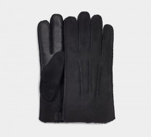 Black Ugg Contrast Sheepskin Tech Men's Gloves | South Africa-5764203