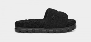 Black Ugg Cozetta Curly Women's Slippers | South Africa-5409173