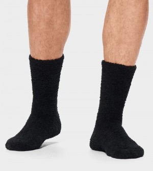 Black Ugg Fincher Ultra Cozy Crew Men's Socks | South Africa-2410839