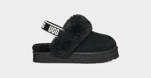 Black Ugg Funkette Kids' Slippers | South Africa-5378096