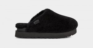 Black Ugg Fuzz Sugar Women's Slides | South Africa-1643250