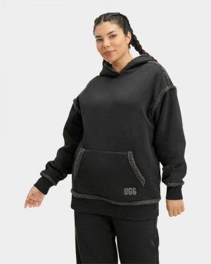 Black Ugg Joanne Bonded Fleece Women's Hoodie | South Africa-5129306