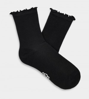 Black Ugg Karsyn Lettuce Edge Women's Socks | South Africa-6029148