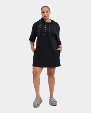 Black Ugg Kassey Hooded T Shirt Women's Dress | South Africa-6290547