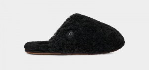 Black Ugg Maxi Curly Women's Slides | South Africa-5684170