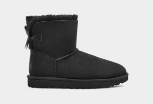 Black Ugg Mini Bailey Bow Ii Women's Boots | South Africa-2035867