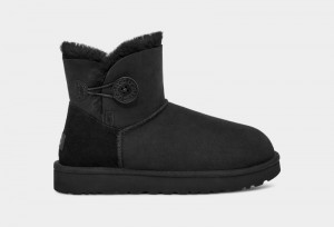 Black Ugg Mini Bailey Button Ii Women's Boots | South Africa-9587064