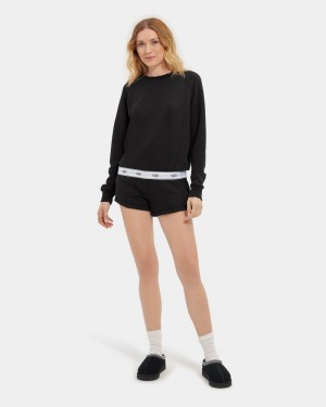 Black Ugg Nena Crewneck Women's Sweatshirts | South Africa-6827310