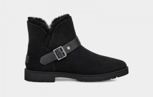 Black Ugg Romely Short Buckle Women's Winter Boots | South Africa-8024163