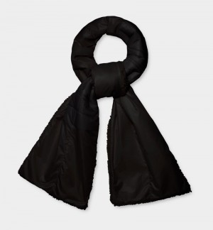 Black Ugg Sherpa Puffer Logo Women's Scarf | South Africa-6105493