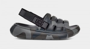 Black Ugg Sport Yeah Camopop Men's Sandals | South Africa-7195462