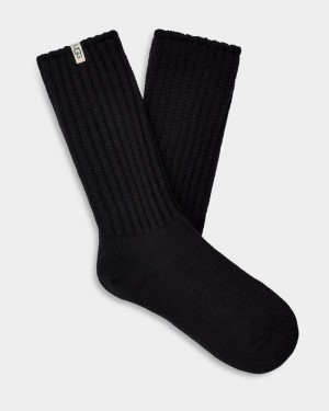 Black Ugg Tyla Slouchy Crew Women's Socks | South Africa-0179428