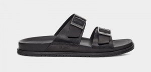 Black Ugg Wainscott Buckle Men's Slides | South Africa-7309582