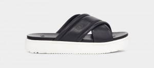 Black Ugg Zayne Crossband Women's Slides | South Africa-4019826