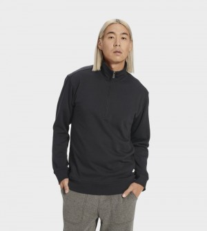 Black Ugg Zeke Half Zip Men's Pullover | South Africa-5238610