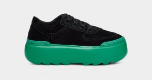 Black / Turquoise Green Ugg Marin Mega Lace Women's Sneakers | South Africa-3627054