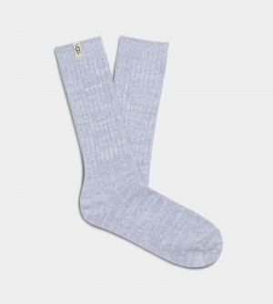 Blue Ugg Rib Knit Slouchy Crew Women's Socks | South Africa-3465201