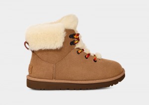 Brown Ugg Classic Mini Alpine Lace Women's Winter Boots | South Africa-4759362