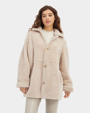 Brown Ugg Faydon Reversible Shearling Women's Jackets | South Africa-0547836