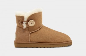 Brown Ugg Mini Bailey Button Ii Women's Boots | South Africa-2479360