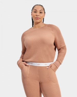 Brown Ugg Nena Crewneck Women's Sweatshirts | South Africa-7041368