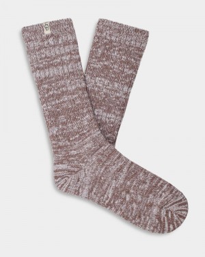 Brown Ugg Rib Knit Slouchy Crew Women's Socks | South Africa-9725380