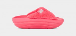 Coral Ugg Foamo Uggplush Women's Slides | South Africa-2705913