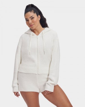 Cream Ugg Hana Zip Women's Hoodie | South Africa-4375291