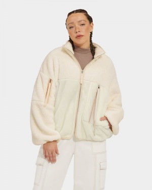 Cream Ugg Marlene Sherpa Ii Women's Jackets | South Africa-6892314