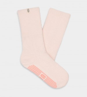 Cream Ugg Paityn Cozy Gripper Crew Women's Socks | South Africa-3804129