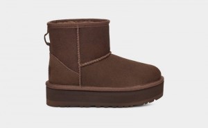 Deep Brown Ugg Classic Mini Platform Kids' Boots | South Africa-9684120