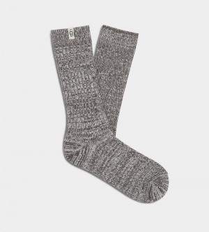 Deep Grey Ugg Rib Knit Slouchy Crew Women's Socks | South Africa-4526310