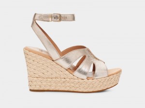 Gold Metal Ugg Careena Women's Sandals | South Africa-8214390