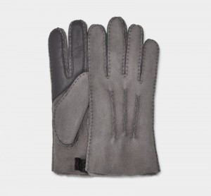 Grey Ugg Contrast Sheepskin Tech Men's Gloves | South Africa-4562907