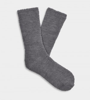 Grey Ugg Fincher Ultra Cozy Crew Men's Socks | South Africa-7309264