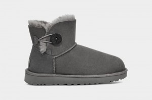 Grey Ugg Mini Bailey Button Ii Women's Boots | South Africa-9245861