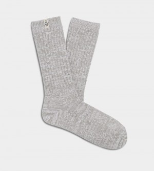 Grey Ugg Rib Knit Slouchy Crew Women's Socks | South Africa-3417856