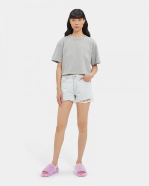 Grey Ugg Tana Cropped Women's Tee | South Africa-3984217